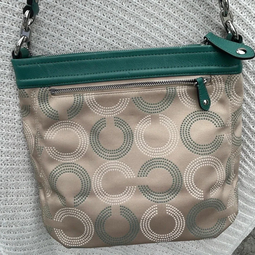 Coach Ashley Opt Art Hippie Tan/Green Convertible Crossbody